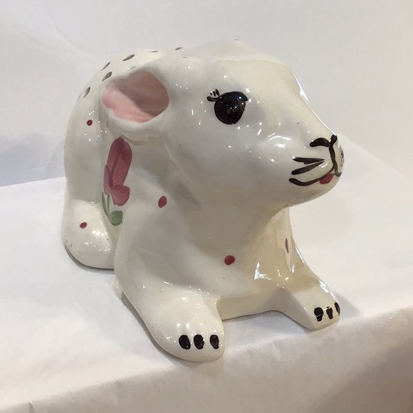 Bunny love!  Beautiful hand painted 9” potpourri bunny rabbit, EUC - Picture 3 of 7